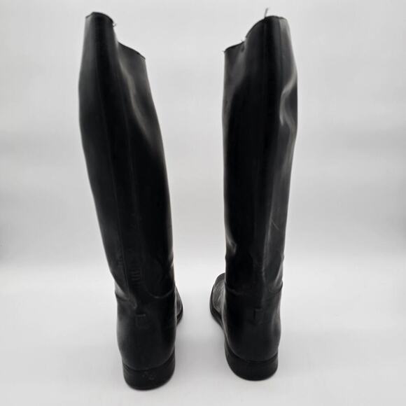 Aigle Black tall leather lined waterproof rain riding boots 41/9 - Picture 3 of 14